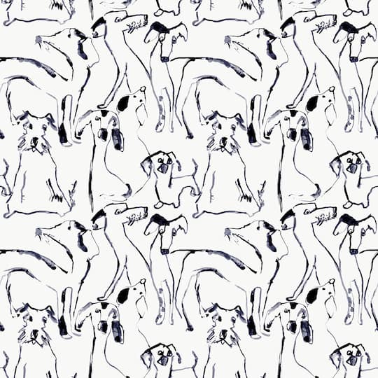 Surface Style Dog Doodle Ink Peel & Stick Wallpaper